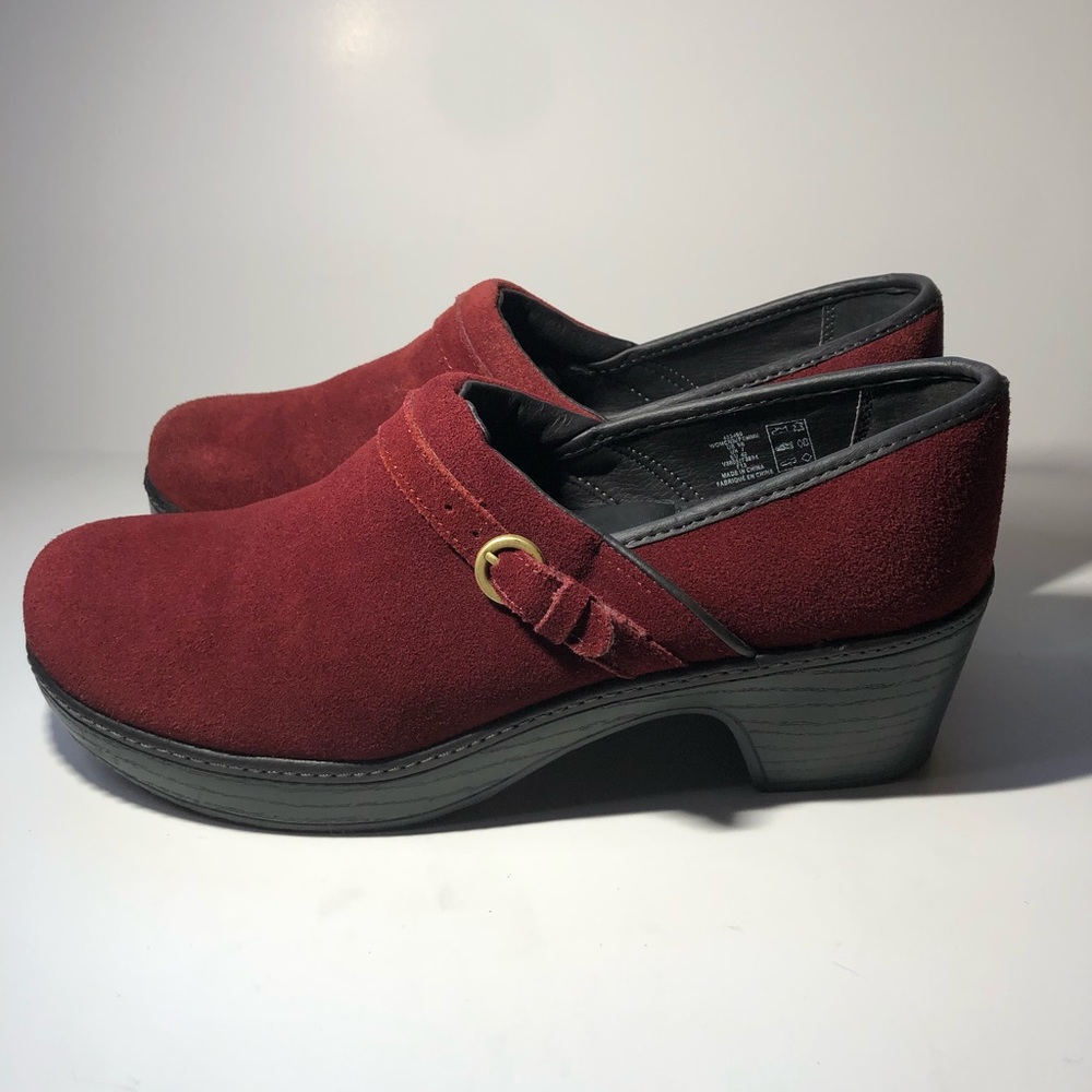 Land’s End Red Suede Clogs